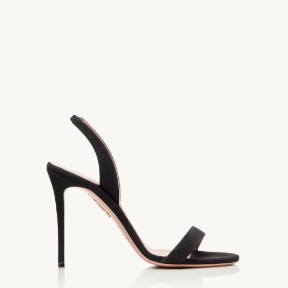 Aquazzura So Nude Sandal 105, black suede, size 35/5 - Picture 4 of 7